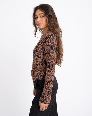 TILTIL Amily Longsleeve Bronze Black Flower - Things I Like Things I Love