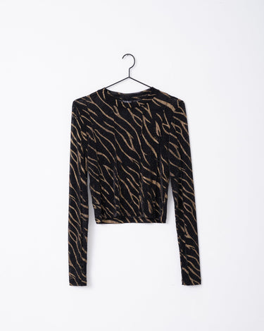 TILTIL Annick Zebra Mesh Top Black Glitter - Things I Like Things I Love