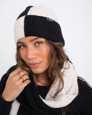 TILTIL Beanie Check Oatmeal Black - Things I Like Things I Love