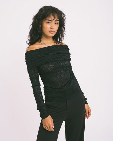 TILTIL Bella Off - shoulder Top Lace Black - Things I Like Things I Love