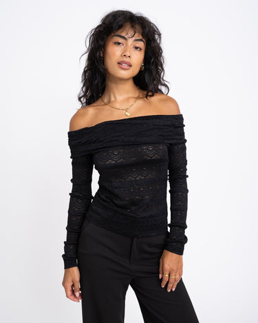 TILTIL Bella Off - shoulder Top Lace Black - Things I Like Things I Love