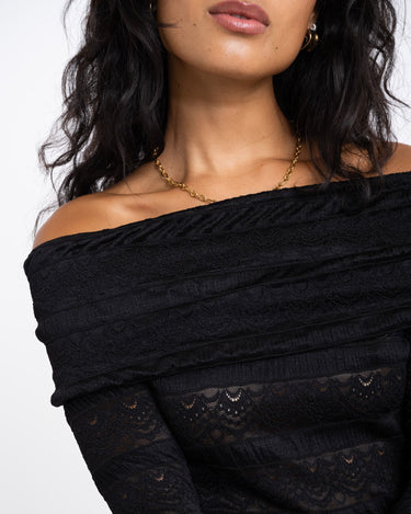 TILTIL Bella Off - shoulder Top Lace Black - Things I Like Things I Love