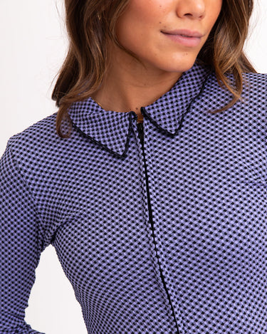 TILTIL Berry Polo Zip Purple Print - Things I Like Things I Love