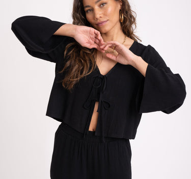 TILTIL Blaire Linen Blouse Black - Things I Like Things I Love