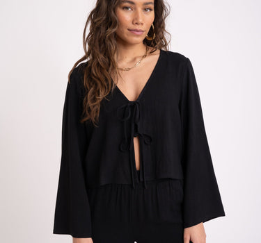 TILTIL Blaire Linen Blouse Black - Things I Like Things I Love