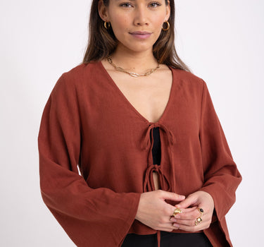 TILTIL Blaire Linen Blouse Rust - Things I Like Things I Love