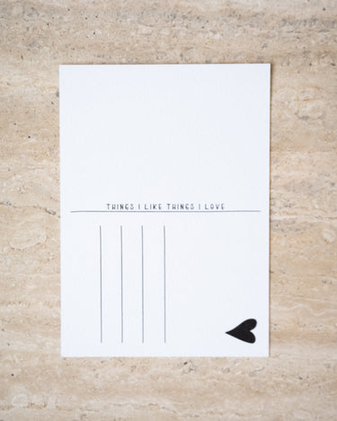 TILTIL Bow Postcard + Envelope - Things I Like Things I Love