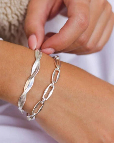 TILTIL Bracelet Sanny Braided Snake Silver - Things I Like Things I Love