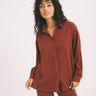 TILTIL Britt Blouse Linen Cherry Red - Things I Like Things I Love