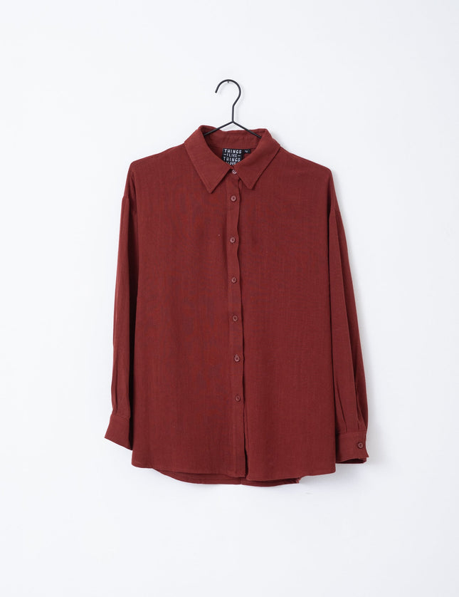 TILTIL Britt Blouse Linen Cherry Red - Things I Like Things I Love