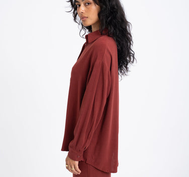 TILTIL Britt Blouse Linen Cherry Red - Things I Like Things I Love