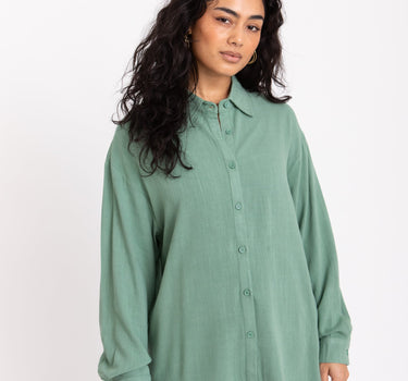 TILTIL Britt Linen Blouse Loden Frost - Things I Like Things I Love