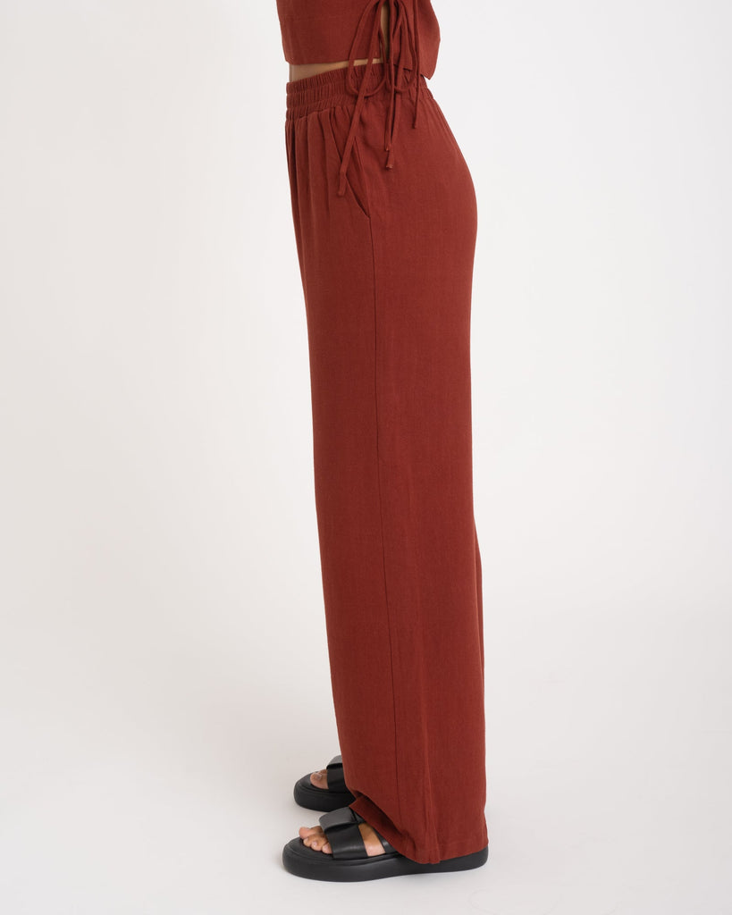 TILTIL Britt Pants Linen Cherry Red - Things I Like Things I Love