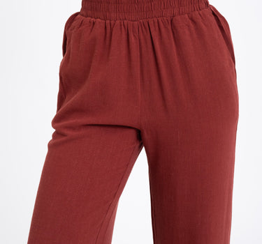 TILTIL Britt Pants Linen Melange Cherry Red - Things I Like Things I Love