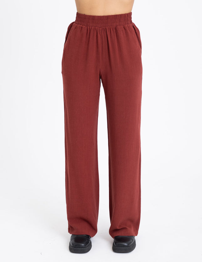 TILTIL Britt Pants Linen Melange Cherry Red - Things I Like Things I Love