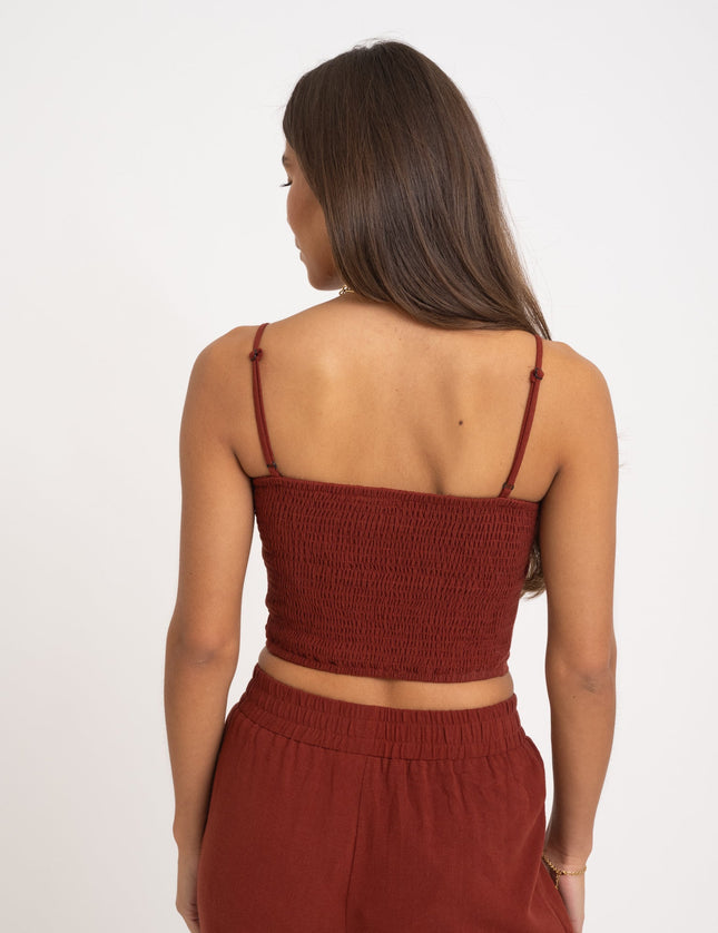 TILTIL Britt Smock Top Linen Cherry Red - Things I Like Things I Love