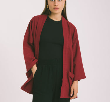 TILTIL Cat Kimono Burgundy Red - Things I Like Things I Love