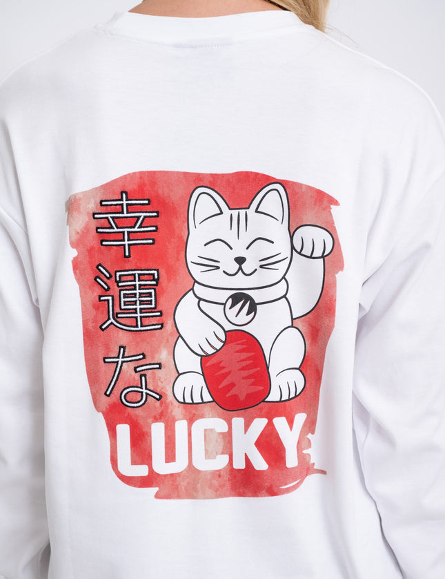 TILTIL Cat Longsleeve White Red - Things I Like Things I Love