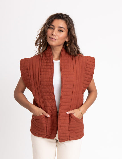 TILTIL Charley Gilet Dark Rust One Size - Things I Like Things I Love