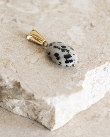 TILTIL Charm Goldplated Beige Stone Dalmatian Jasper - Things I Like Things I Love