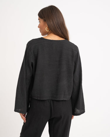 TILTIL Claire Linen Top Black - Things I Like Things I Love