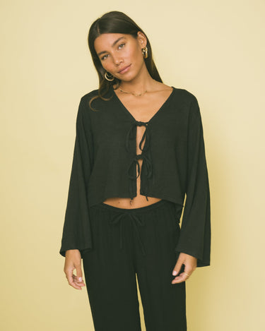 TILTIL Claire Linen Top Black - Things I Like Things I Love