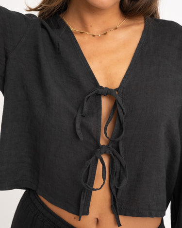 TILTIL Claire Linen Top Black - Things I Like Things I Love