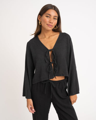 TILTIL Claire Linen Top Black - Things I Like Things I Love