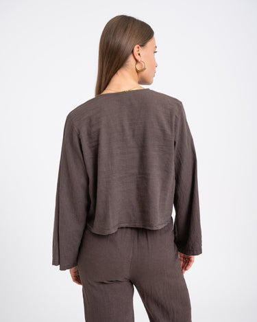 TILTIL Claire Linen Top Brown - Things I Like Things I Love