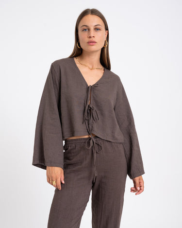 TILTIL Claire Linen Top Brown - Things I Like Things I Love