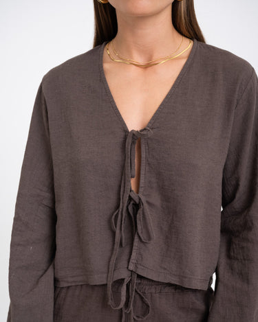 TILTIL Claire Linen Top Brown - Things I Like Things I Love