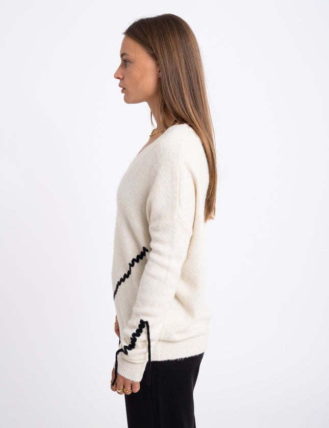 TILTIL Colin Knit Cream Black Detail - Things I Like Things I Love