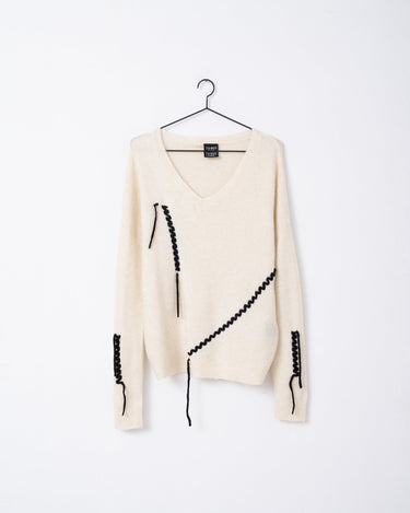 TILTIL Colin Knit Cream Black Detail - Things I Like Things I Love