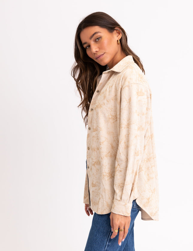 TILTIL Corduroy Blouse Faded Beige Batik One Size - Things I Like Things I Love