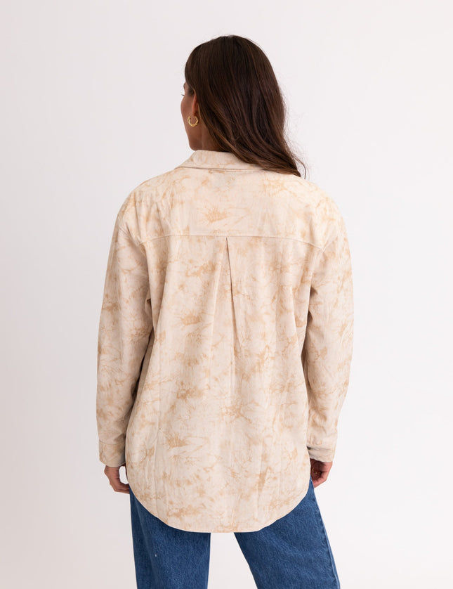 TILTIL Corduroy Blouse Faded Beige Batik One Size - Things I Like Things I Love