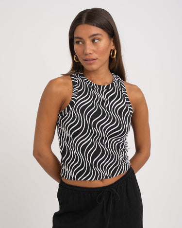 TILTIL Dani Top Black White Swirl - Things I Like Things I Love