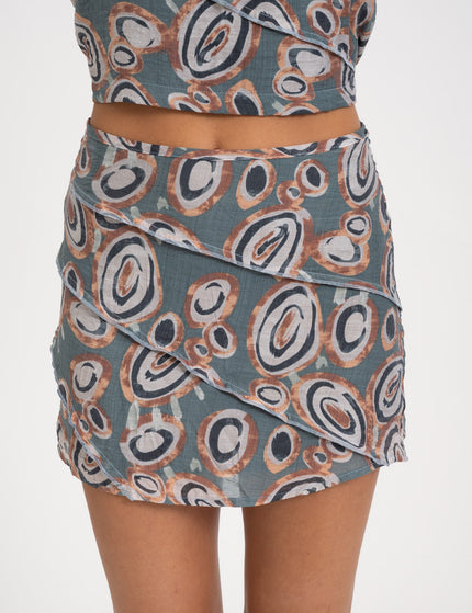 TILTIL Elin Skirt Swirl Ocean Old Rose Print - Things I Like Things I Love