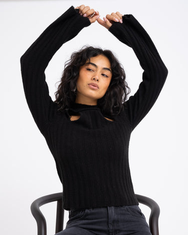 TILTIL Elis Sweater Cut Out Black - Things I Like Things I Love