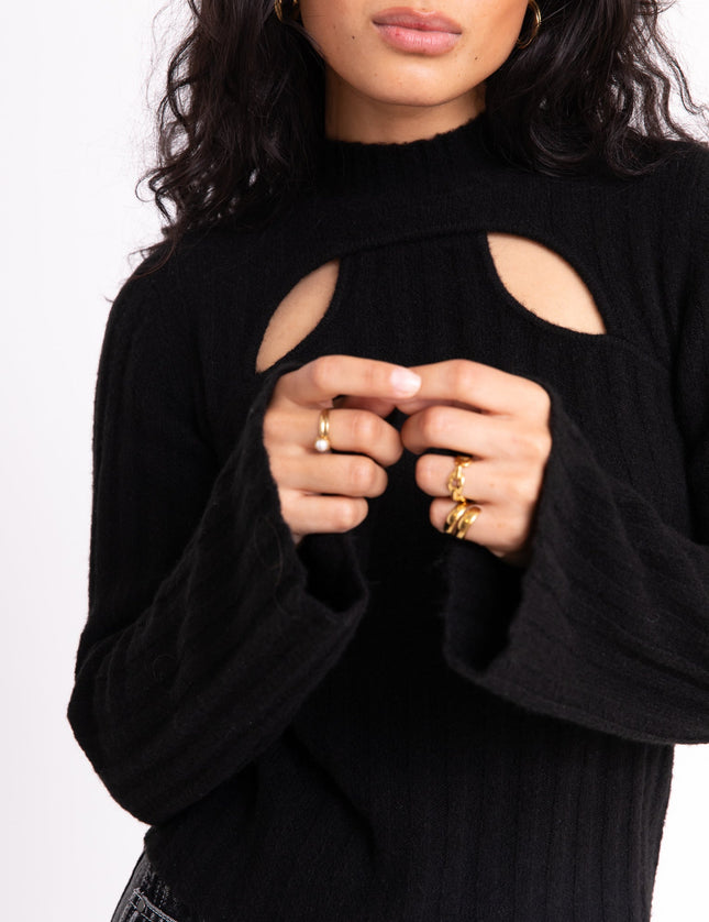 TILTIL Elis Sweater Cut Out Black - Things I Like Things I Love