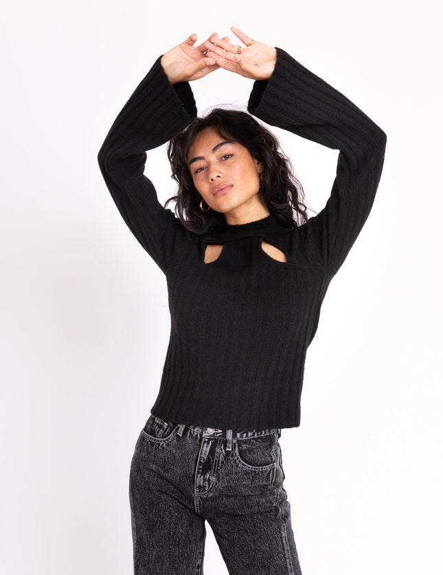 TILTIL Elis Sweater Cut Out Black - Things I Like Things I Love