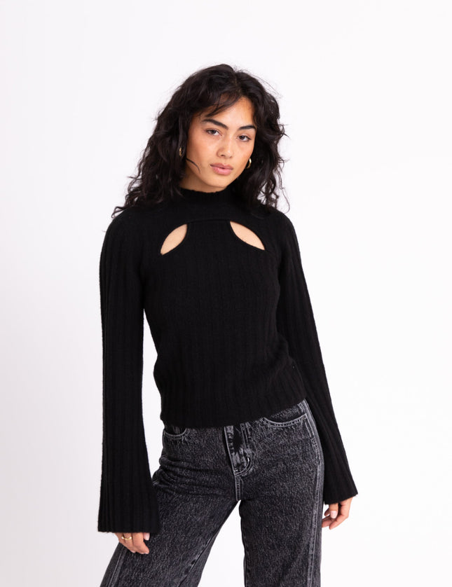 TILTIL Elis Sweater Cut Out Black - Things I Like Things I Love