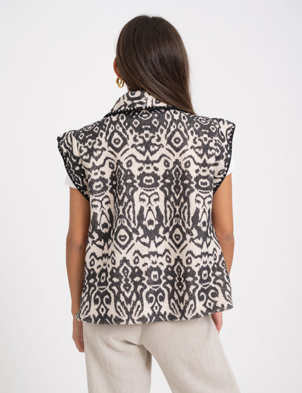 TILTIL Emi Gilet Black White Print One Size - Things I Like Things I Love