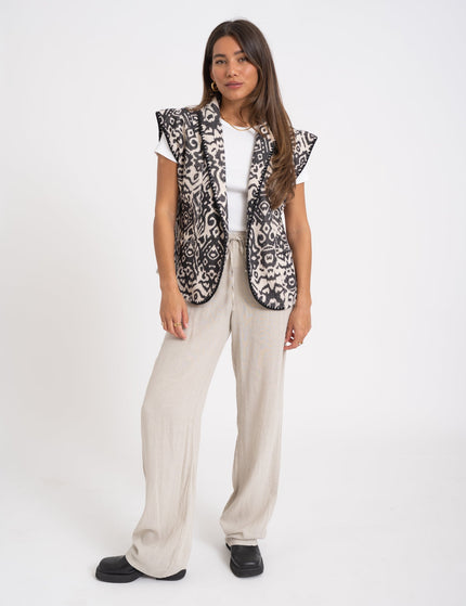 TILTIL Emi Gilet Black White Print One Size - Things I Like Things I Love