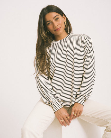 TILTIL Emma Longsleeve Off - white Black Stripe - Things I Like Things I Love