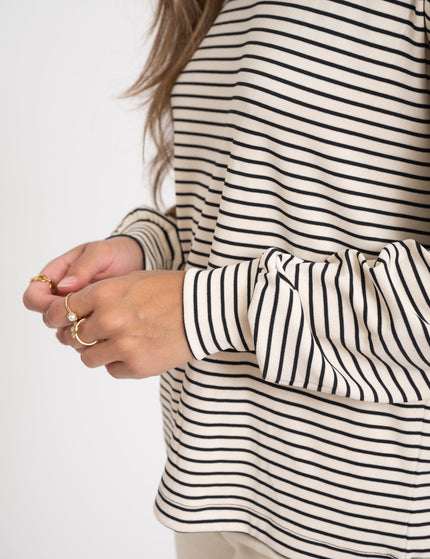 TILTIL Emma Longsleeve Off - white Black Stripe - Things I Like Things I Love