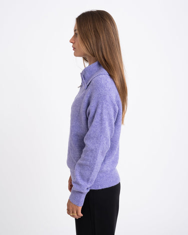 TILTIL Far Knit Polo Zipper Lilac - Things I Like Things I Love