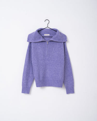 TILTIL Far Knit Polo Zipper Lilac - Things I Like Things I Love