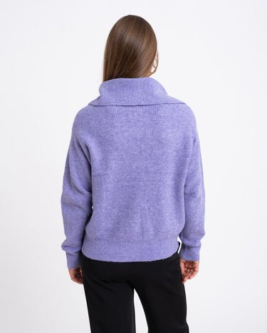 TILTIL Far Knit Polo Zipper Lilac - Things I Like Things I Love