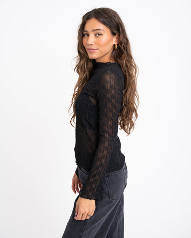 TILTIL Flaw Mesh Swirl Black Flare Sleeve - Things I Like Things I Love