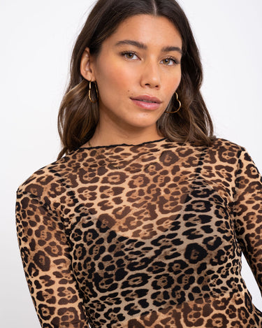 TILTIL Frannie Frill Mesh Leopard Brown - Things I Like Things I Love